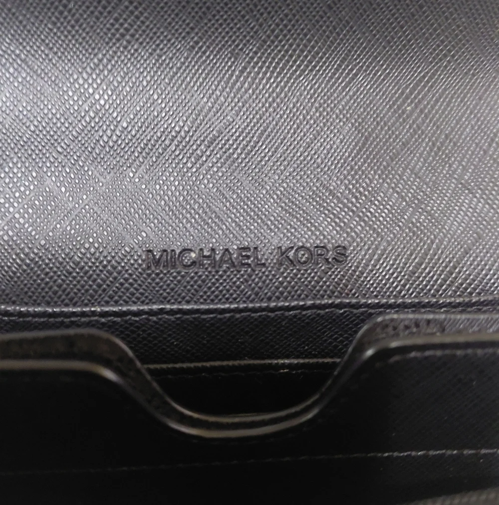 Michael Kors Black Wallet Clutch with Gold Logo - Picture 8 of 11